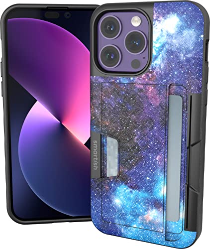 Image of Smartish iPhone 14 Pro Max Wallet Case - Wallet Slayer Vol. 2 [Slim /Protective] Credit Card Holder w /Kickstand Drop Tested Hidden Card Slot Compatible w /Apple iPhone 14 Pro Max - Spaced Out