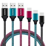 Cell Phone Micro USB Cable, EVISTR 3PACK 10FT Durable Nylon Braid Cell Phone Charging Cable USB 2.0 A Male to Micro B Sync Data Cable Cord for Samsung Moto Nexus LG HTC Android Phone (10FT-3PACK)