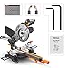 TACKLIFE Sliding Compound Miter Saw 12.5-AMP, 8-1/4 Inch, 4500RPM, Single-Bevel(0°-45°) with Laser Guide, Extended Table Lever, Dust Bag, Lightweight Aluminum Guard - PMS01X