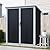 Shaical Storage Shed with Floor, 5x3 FT Outdoor Resin Storage Cabinet with Lockable Doors, Waterproof Plastic Shed for Tools, Bike, Patio Furniture, Garden, Backyard, Lawn, Black