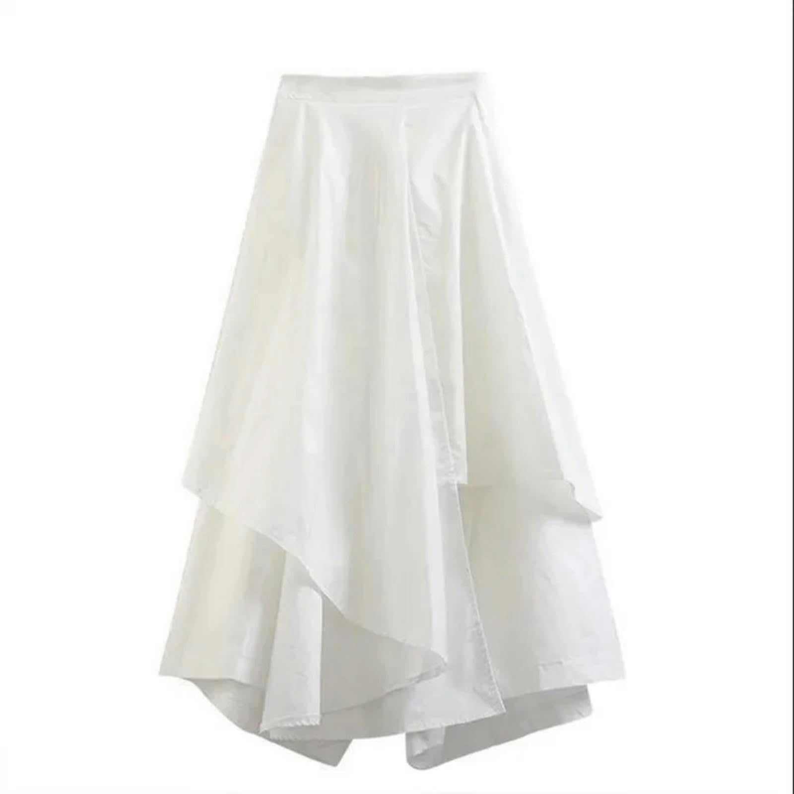 Gonna Lunga Donna Donne Primavera Estate Gonne Irregolari Vita Alta Midi Gonna Vintage Piegheggiato Casual A Line Gonna