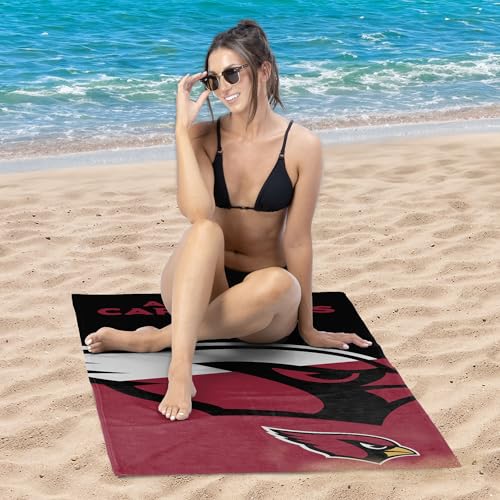 Image of Northwest NFL Arizona Cardinals Microfiber Beach Towel, 30 x 60 Inches - Quick Dry, Sand Resistant, Lightweight, Highly Absorbent, Incisor Design
