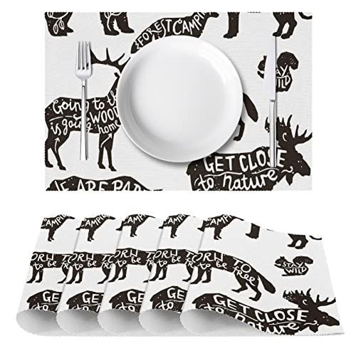 Sets de table antidérapants lot de 6 animaux résistants - 3