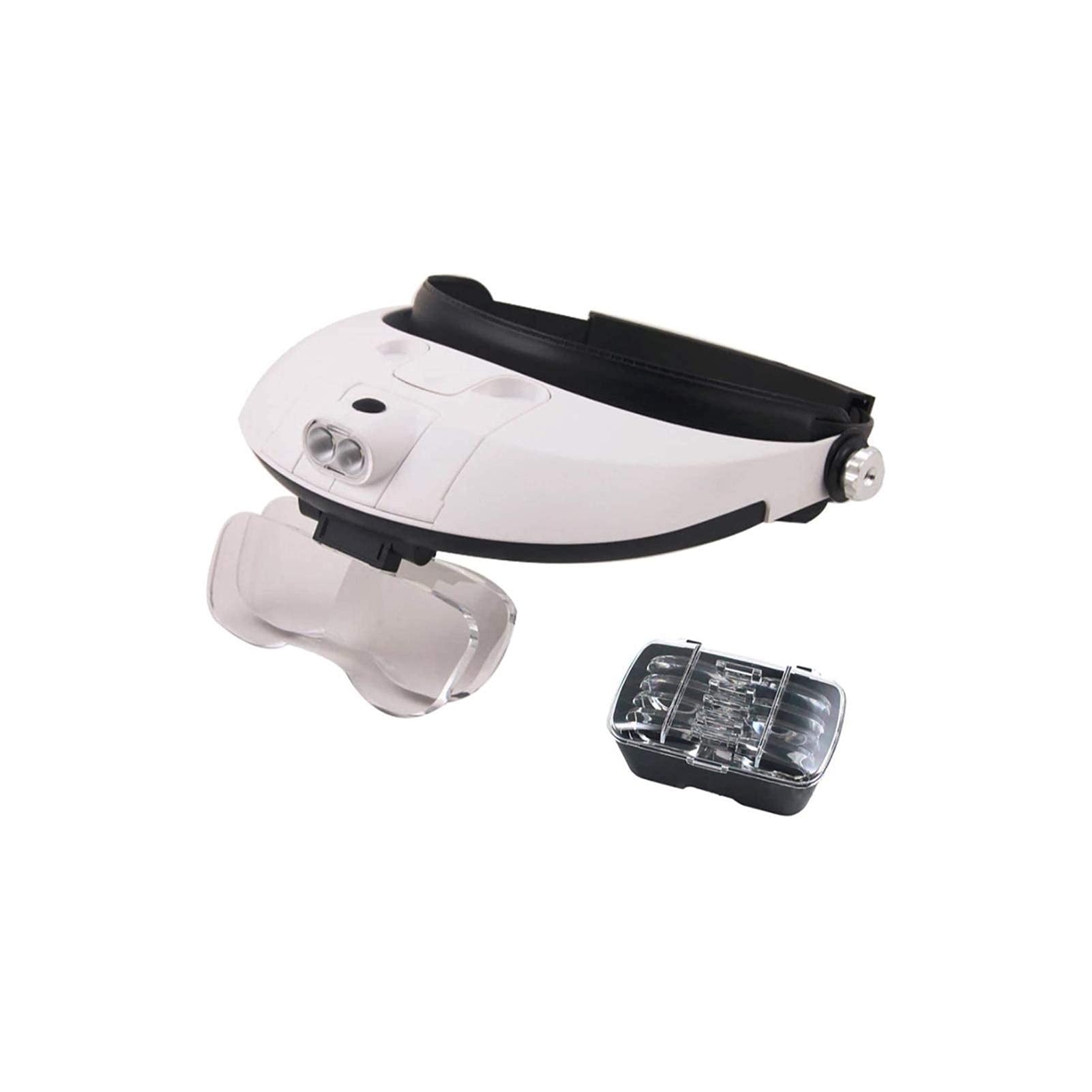 asdchZen Dental Loupes,Head Mountlighted Magnifying Glasses,Headband Reading Magnifying Glass With 5 Lens Dental Loupes Magnifier With Light Jewelry Repair For Hobbies,Reading,Jewelry