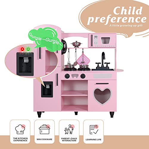 Taohfe CT-PK0002 Play Kitchen, Pink Kids Kitchen Set thumb #3