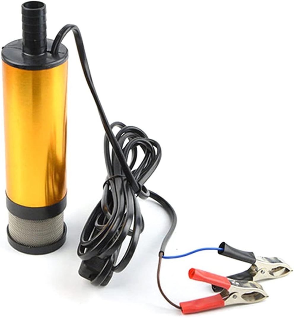 stainless Steel Booster Pump Lawn Jet pumps 12v 24v Aluminum Shell 12l/Min Fuel Transfer Pump, Portable Mini Dc Electric Submersible Pump For Pumping Diesel Oil Water for Home Garden Water Transport I