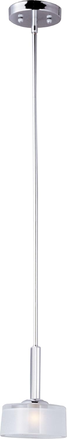 Blасk Frіdау - 50% оƒƒ Maxim 91045FTPC Elle Symmetry Design Frosted Glass Mini Pendant Ceiling Light, 1-Light Xenon 40 Watt, 11H x 7W, Polished Chrome