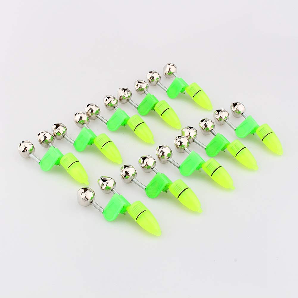 Nikou Alarma de Pesca - Campanas de Pesca Accesorios para Pescar de Noche Punta de la Varilla Clip de luz LED Varilla de Campanas Dobles Indicador de mordida Indicador Alarma