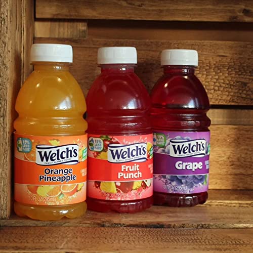 Welch's Variety Pack - Orange Pineapple, Grape And Fruit Punch - No Preservatives - Rich Source Of Vitamin C - Ready Set Gourmet Donate A Meal Program - 4 Pack (10Oz / 24Pk Each) #TOP6