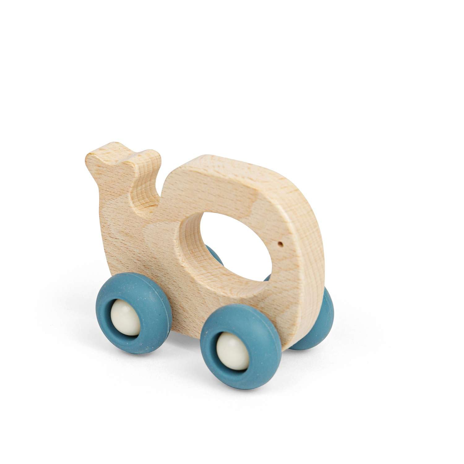 Bigjigs Toys Mini Animal Push Along (Whale) - Wooden Push-Along Animals, Pocket Money Gifts For Kids, Party Bag Fillers, Baby & Toddler Toy, Age 12 + Month Olds