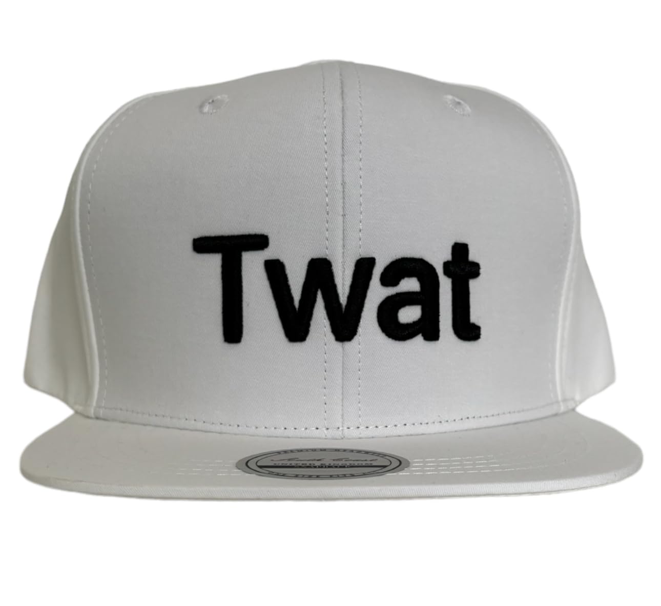 Arg Men's White Twat Snapback Cap, Twat Embroidered Hat, Funny Hats Twat Snapback Caps Lockup Adj Classic (Uk, Alpha, One Size, Standard, )