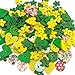 Produktbild Amosfun Holzknöpfe Herz Runde Blume Mantel Hemd Maßanzug kleine nähende Knöpfe stricken dekorative diy Weihnachtsknöpfe 1 Packung gelb