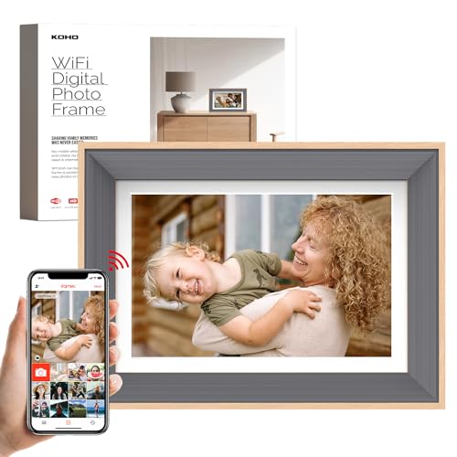 FRAMEO 10.1 Inch WiFi Digital Picture Frame, IPS HD Touch Screen Cloud Smart Photo Frames with Built-in 32GB Memory, Wall Mountable, Auto-Rotate, Share Photos Instantly from Anywhere-Great Gift