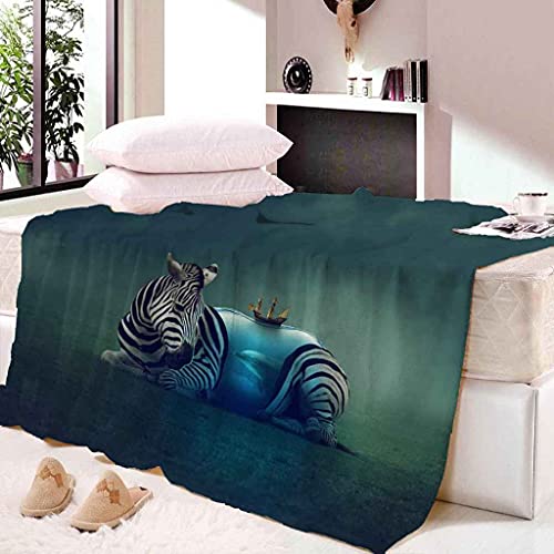 Couverture microfibre douce zèbre pour lit 150x200 cm chaude et confortable - 3