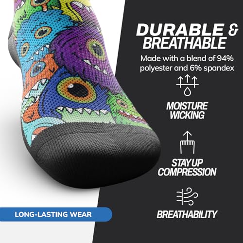 Image of Outway Novelty Crew Socks for Men & Women, Breathable, Moisture-Wicking Athletic Calf Sock with Arch Support