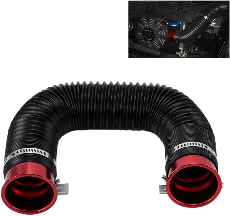 Air Intake Hose 76mm / 3 inch Universal Flexible Car Engine Cold Air Intake Hose Inlet Ducting Feed Tube Pipe With Connector & Braket Flexible Air Filter Intake Hose