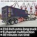 SNACKTANT 23.6-Inch 9-Channel Remote Control Semi Truck with Trailer – 1:24 Scale RC Container Carrier Truck Toy for Kids 3-8, Dual Batteries, Light & Sound Effects, Ultimate Gift for Boys & Girls