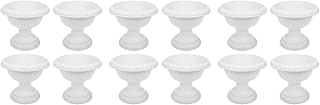 Yardwe 12Pcs Plastic Urn Planter, Roman Pot Outdoor Planters Urn, Pedestal Planter Decorative Urn Planters for Garden Porch, White