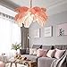 Modern Large Feather Pendant Light,Creative Art Chandelier with Ostrich Hair Lampshade,Luxury Decorative Pendant Lamp for Bedroom Kitchen Restaurant Living Pink Diameter120cm(47inch)