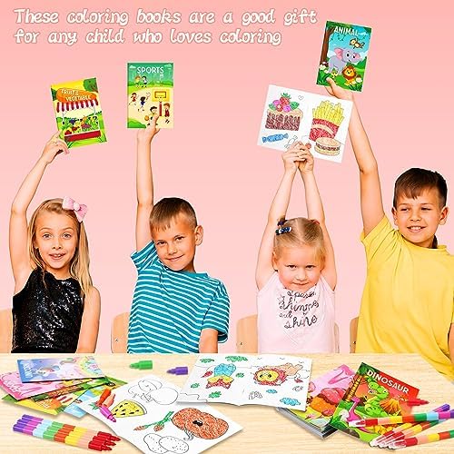24 Coloring Books for Kids Party Favors Bulk Mini Coloring Books for Ages 2-4-8-12 Small Activity Books for Unicorn Dinosaur Mermaid Animal Birthday Party Gifts Goodie Bags Stuffers Classroom Travel 6 51XG+dc9SyL. AC
