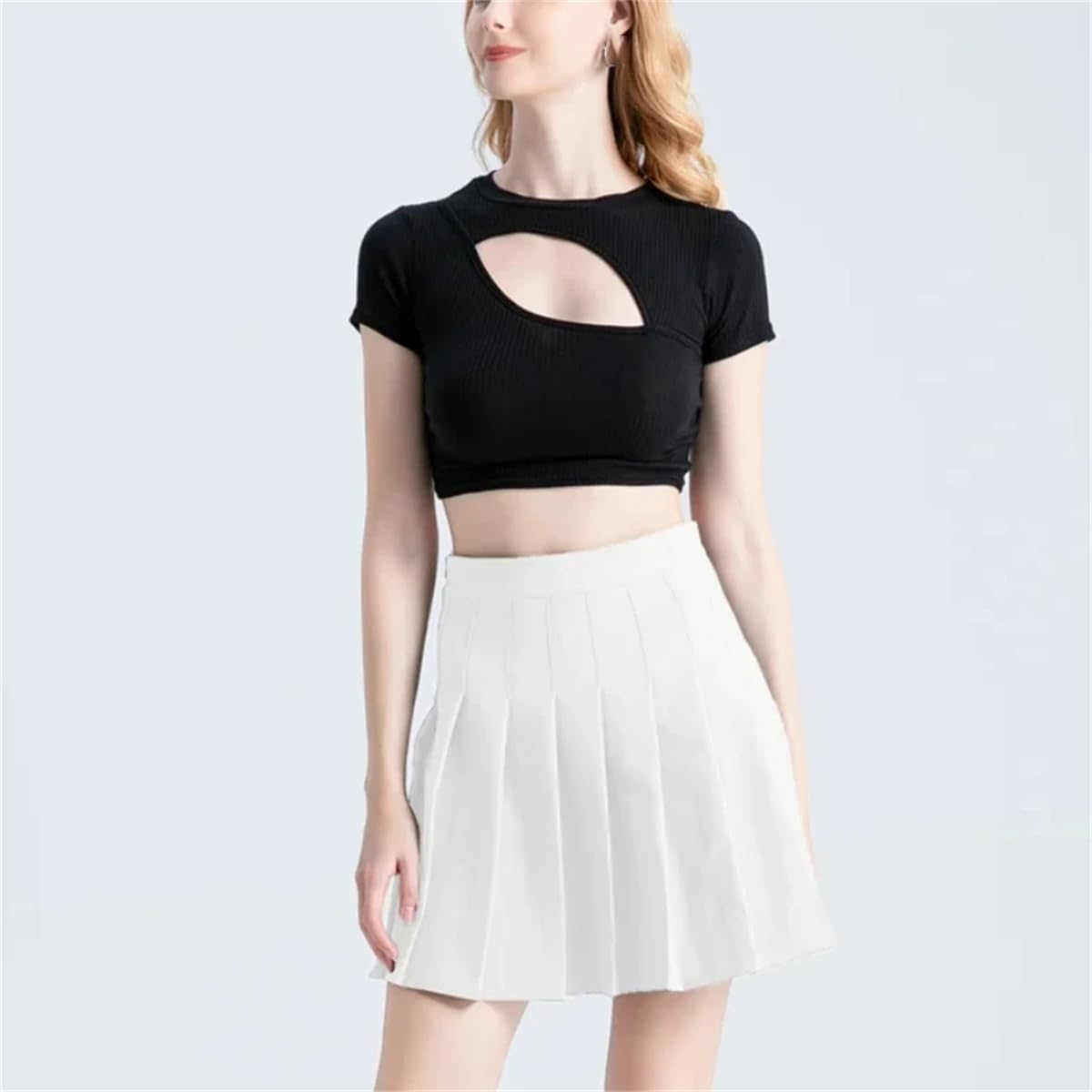 Gonna A Pieghe Abbigliamento da Donna Nero Abbigliamento Stile Coreano retrò Minigonna Corta Grigia