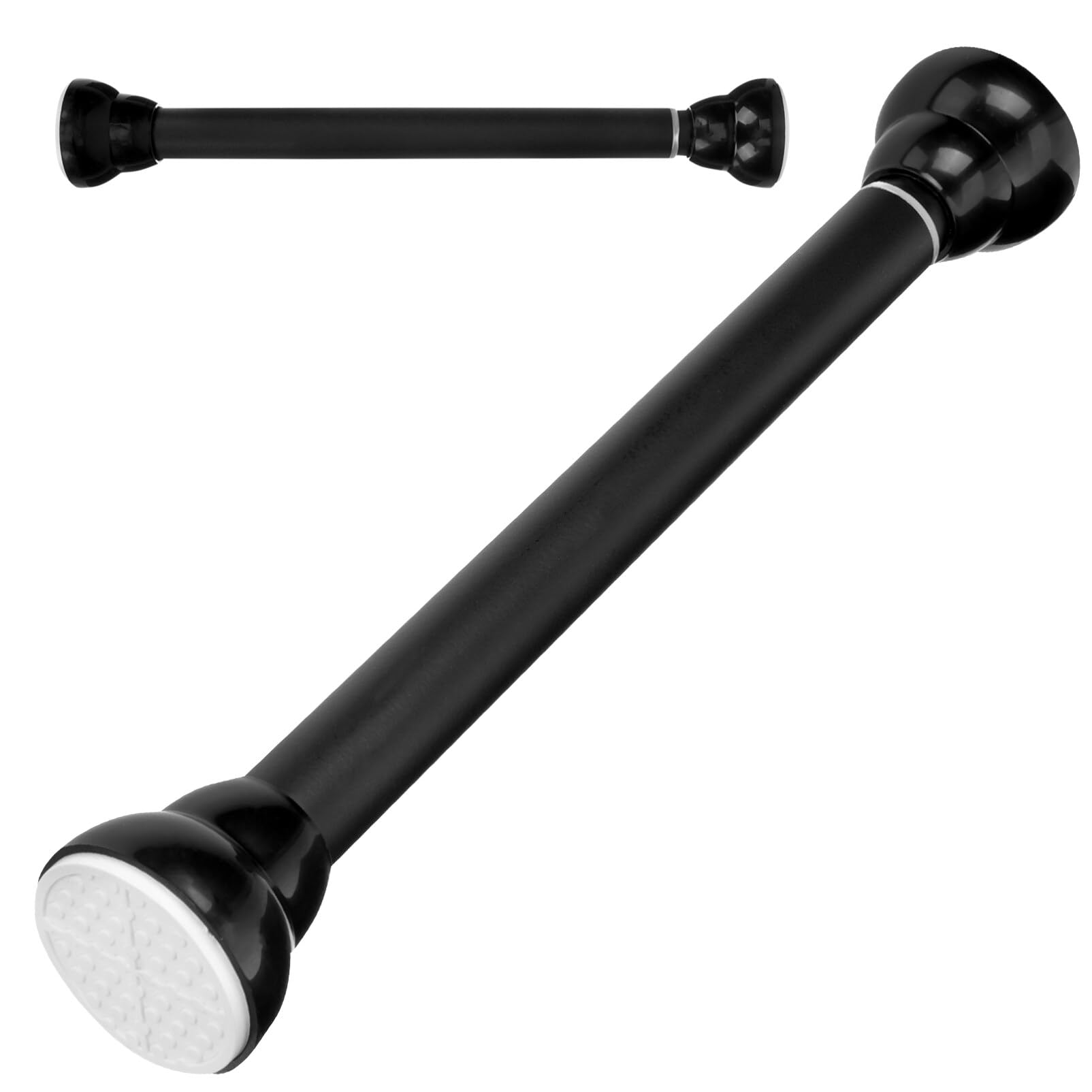 Alipis Barra de Armario Telescópica Extensible de Acero Inoxidable Negra, Resistente al Desgaste y Fácil de Limpiar, Adecuada para Ducha y Ventana con Ajuste de 30-45cm