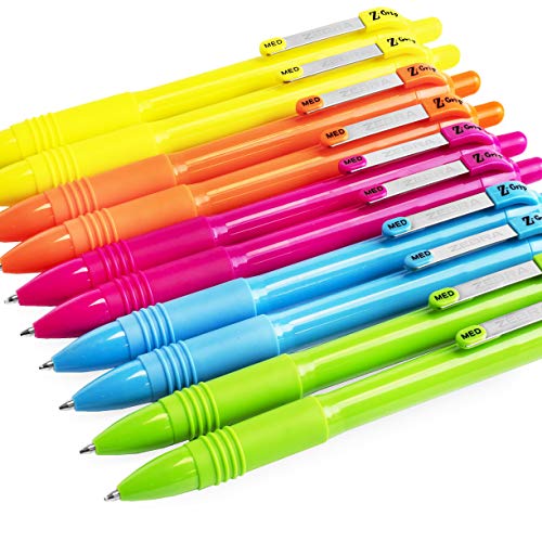Zebra Z-Grip stylo bille encre noire pointe moyenne 1mm lot de 10