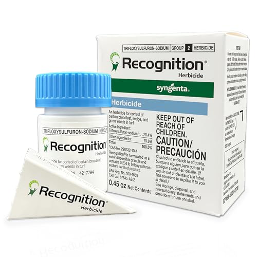 Syngenta Recognition Herbicide. (0.45 oz) Water Dispersible Granule Weed Killer - Post Emergent Weed Control for lawns Weed Stop for lawns