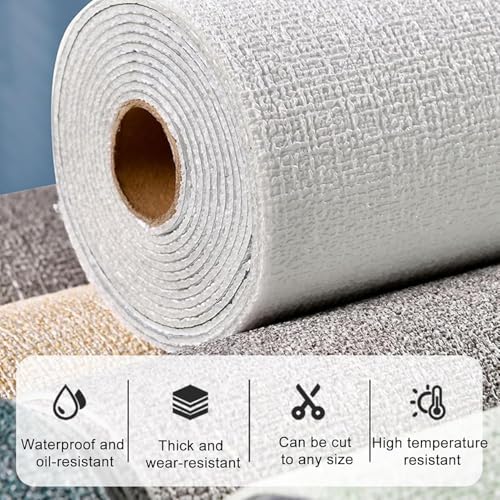Papier peint autocollant épais isolant thermique aspect lin chic - 4