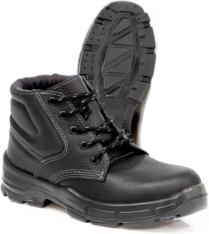 Bota Segurança Ocupacional EPI Bracol BAAS Couro Bico PVC Solado Bidensidade