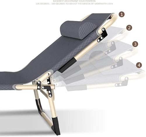 Miniatura 4 de Silla tumbona plegable extragrande, reclinable ajustable para jardín y campamento, cama plegable portátil al aire libre, soporta 330.7 lbs, ideal