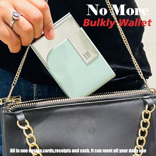 Image of Engraved Your Name Customized On Vertical Card Holder -Luxurious Unisex Design-RFID Blocking Stainless Steel 1 x 10 x 6 cm for Credit|Debit|ATM|Business Visiting Corporate Gift (Green-lit)