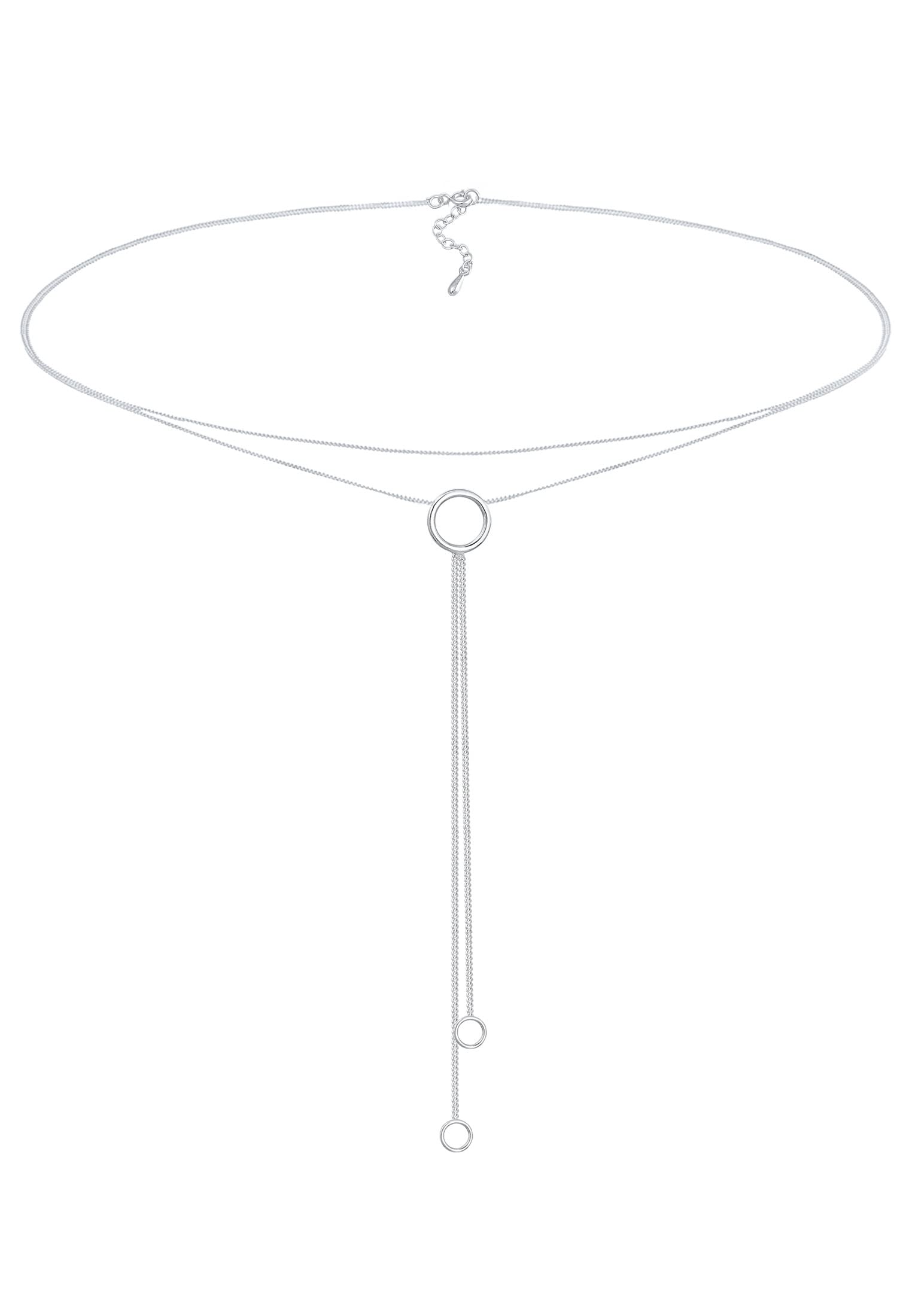 Elli Halskette Damen Choker Y-Kette Layer Look Kreis Geo 925 Silber