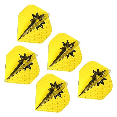 PATIKIL Slim Dart Flights, 5 Pack Aluminum Foil Unique Design Dart Accessories for Steel Tip Dart and Soft Tip Darts, Black Yellow