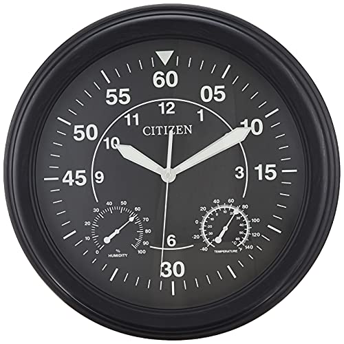 Citizen Cc2016 Outdoor Wall Clock, Black #TOP1