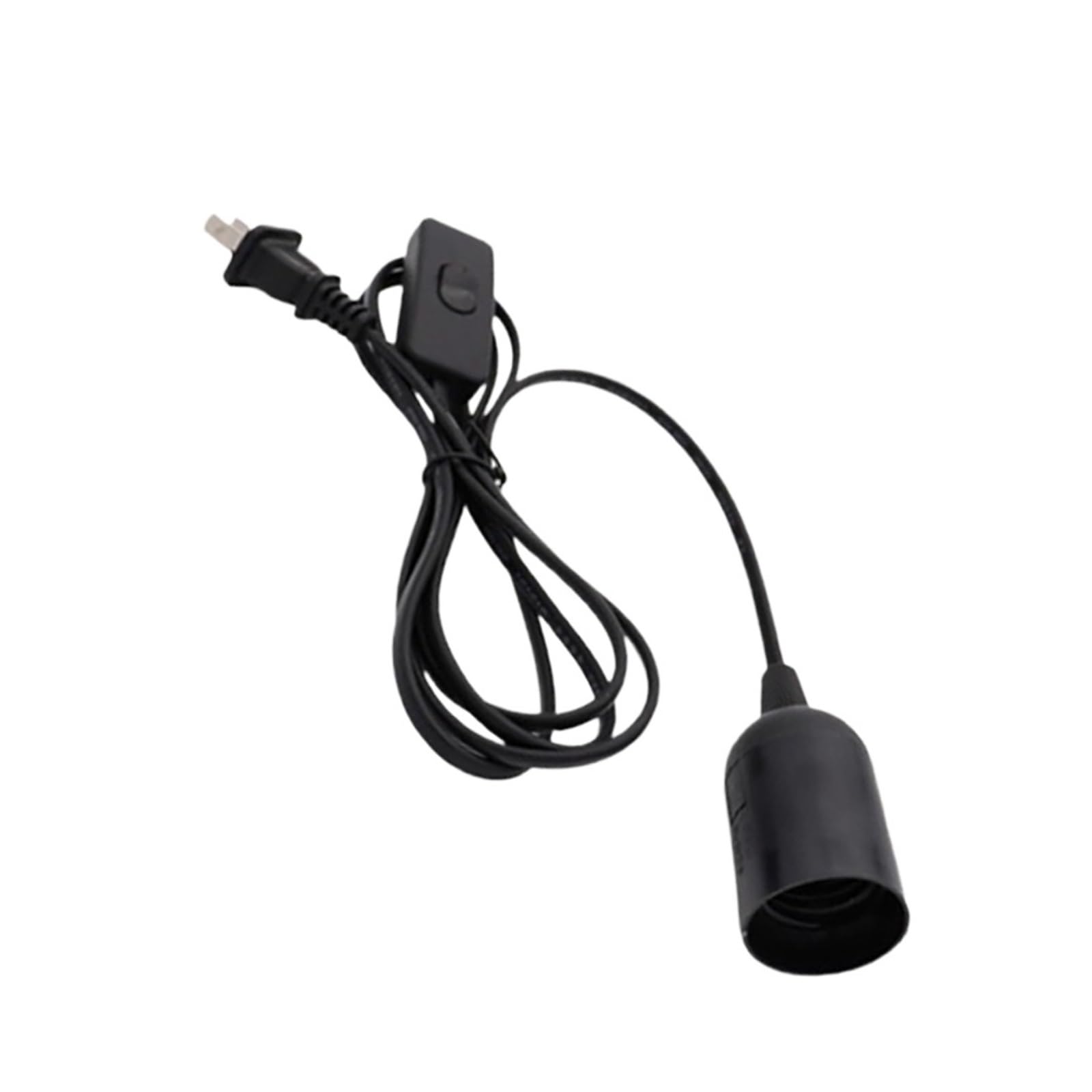 Portalámparas 10 unids/lote con cable de interruptor U + S E + U enchufes cabeza Droplight soportes de lámpara de tornillo grande for lámparas de ahorro de energía L + E + D(E14,Black U+S Plugs)