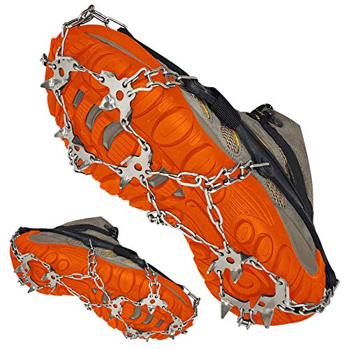 ELIX Walk Traction Ice Cleat, All-Surface Spikes Crampons, Spikes Footwear Traction for Shoes and Hiking Boots, for Men and Women, Non-Slip Spikes, for Walking on Snow and Ice