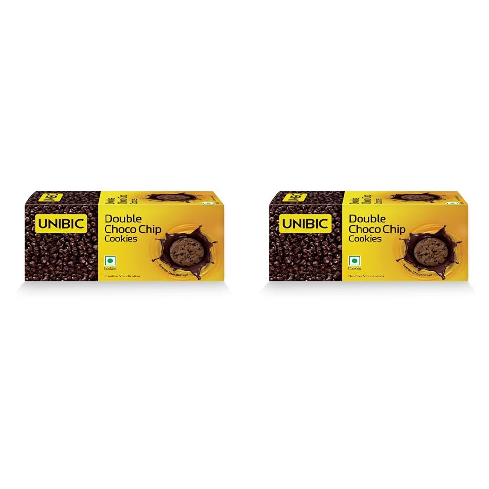 Unibic Solid Wedding, Anniversary, Birthday Double Choco Chip, 75Gm, Chocolate (Pack of 2)