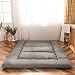 Colchón de suelo japonés, colchón futón, tatami, colchón plegable y enrollable, para dormitorio (gris antracita, King size)