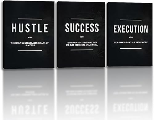 Miniatura 40 de Arte de pared motivacional para oficina, lienzo inspirador, arte de pared, póster de ajetreo, impresión de cita de empresario, pintura de pared, 3