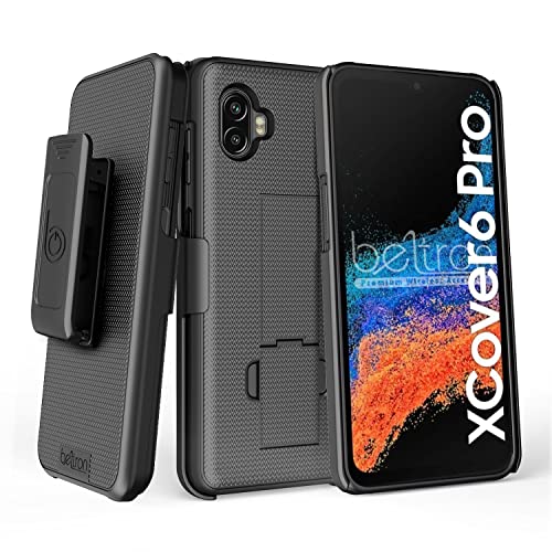 BELTRON Galaxy XCover6 Pro Case with Clip Heavy Duty Case with Swivel Belt Clip for Samsung Galaxy XCover 6 Pro 2022 SM-G736 (AT&T FirstNet Verizon) Industrial Strength (Black)