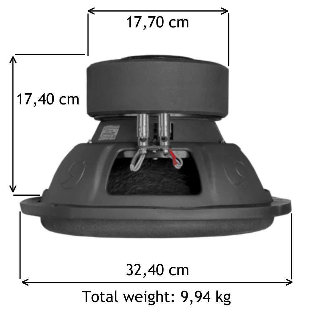 1 SUBWOOFER BASS FACE INDYS12/2 INDY S12/2 30,00 cm 300 mm 12" diametro doppia bobina dvc 2+2 ohm 1300 watt rms 2600 watt max auto car, 1 pezzo