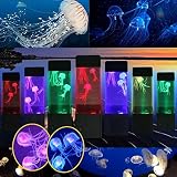 Jellyfish Lamp Fish Tank Aquarium Lamp LED Night Light,3 jellyfishes Color Chang...