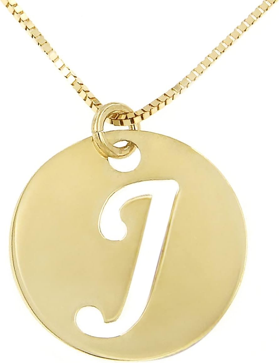 forme di LucchettaInitial Necklace Gold, A B C D E G H I J K L M N O P R S T V Z Alphabet Letter, Premium 14k Italian Solid Gold Necklaces for Women Teen Girls, Fine Jewelry, XS2407-VE45, Metal