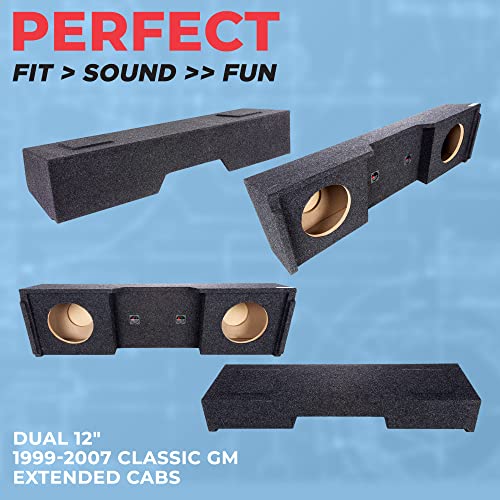 Bbox Dual Sealed 12 Inch Subwoofer Enclosure - Accu-Tuned Sealed Subwoofer Boxes & Enclosures - Subwoofer Box Improves Audio Quality, Sound & Bass - Fits 1999-2007 Chevrolet/Gmc Silverado/Sierra Cab #TOP5