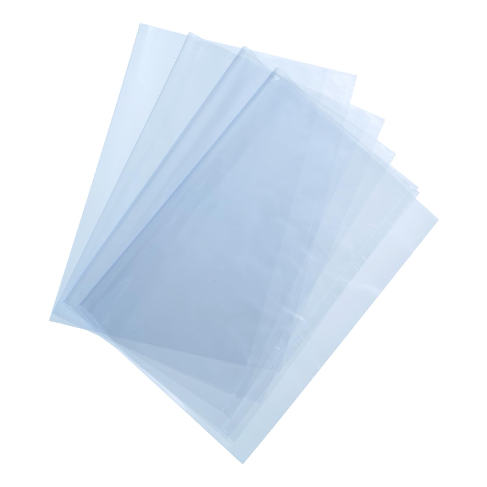 uxcell 100Pcs 20x15.5 Inch Shrink Wrap Bags, Blue Clear PVC Heat Shrink Wrap for Gift Basket, Bath Soaps, Candles and Homemade DIY Projects