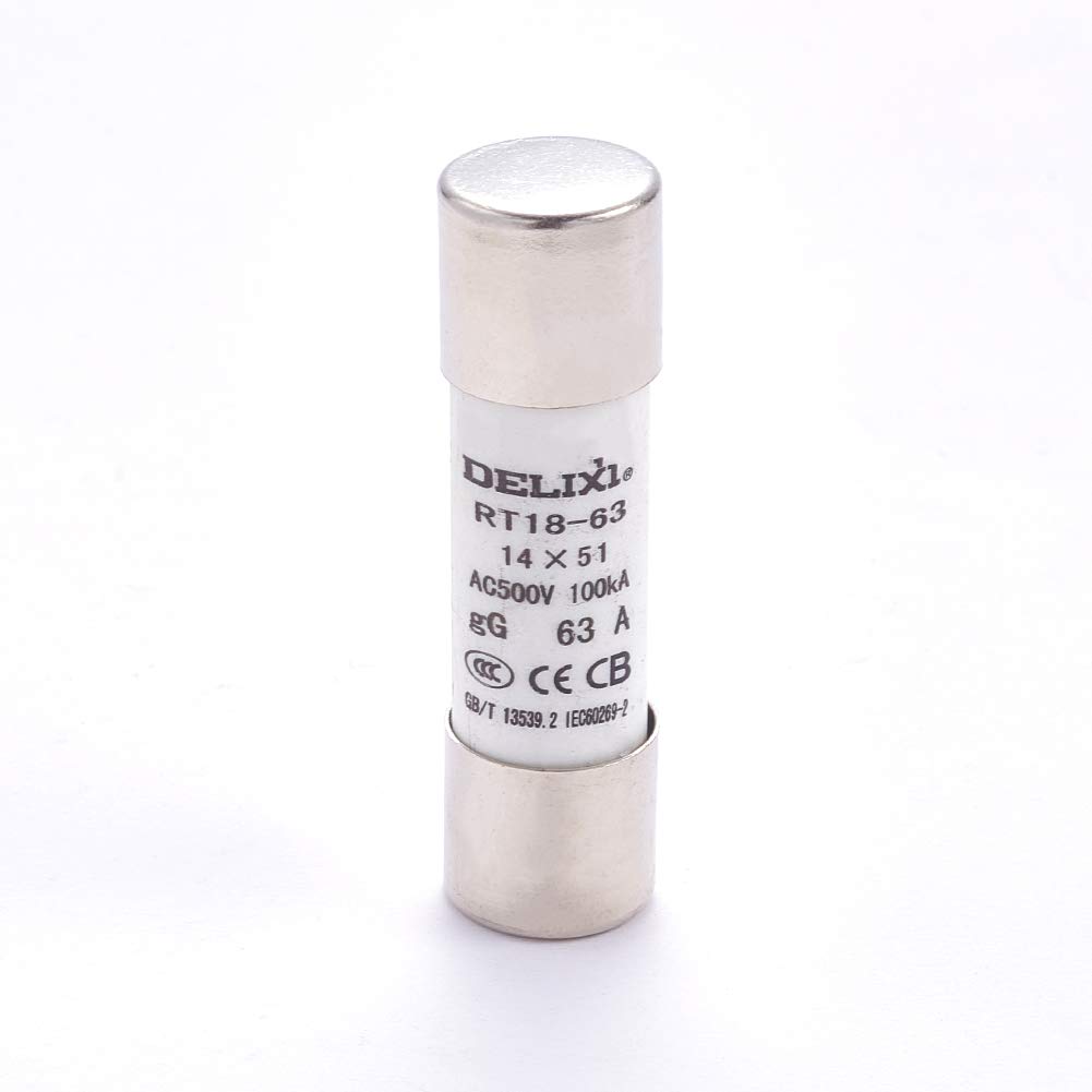 Jutagoss Cylindrical Fast Acting Ceramic Fuses Microwave Fuse 14x51mm Ceramic Fuse Tube Fuse for Electrical Equipment 400V 32A 10PCS