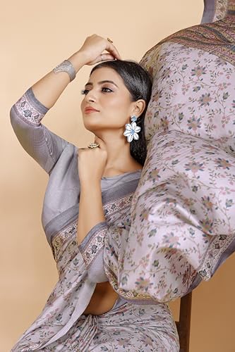 Image of Garden Vareli Pashmina Saree With Unstitched Blouse Piece