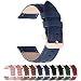 6 Colors for Quick Release Leather Watch Band, Fullmosa Cross Genuine Leather Replacement Watch Strap with Stainless Metal Clasp 20mm Dark Blue