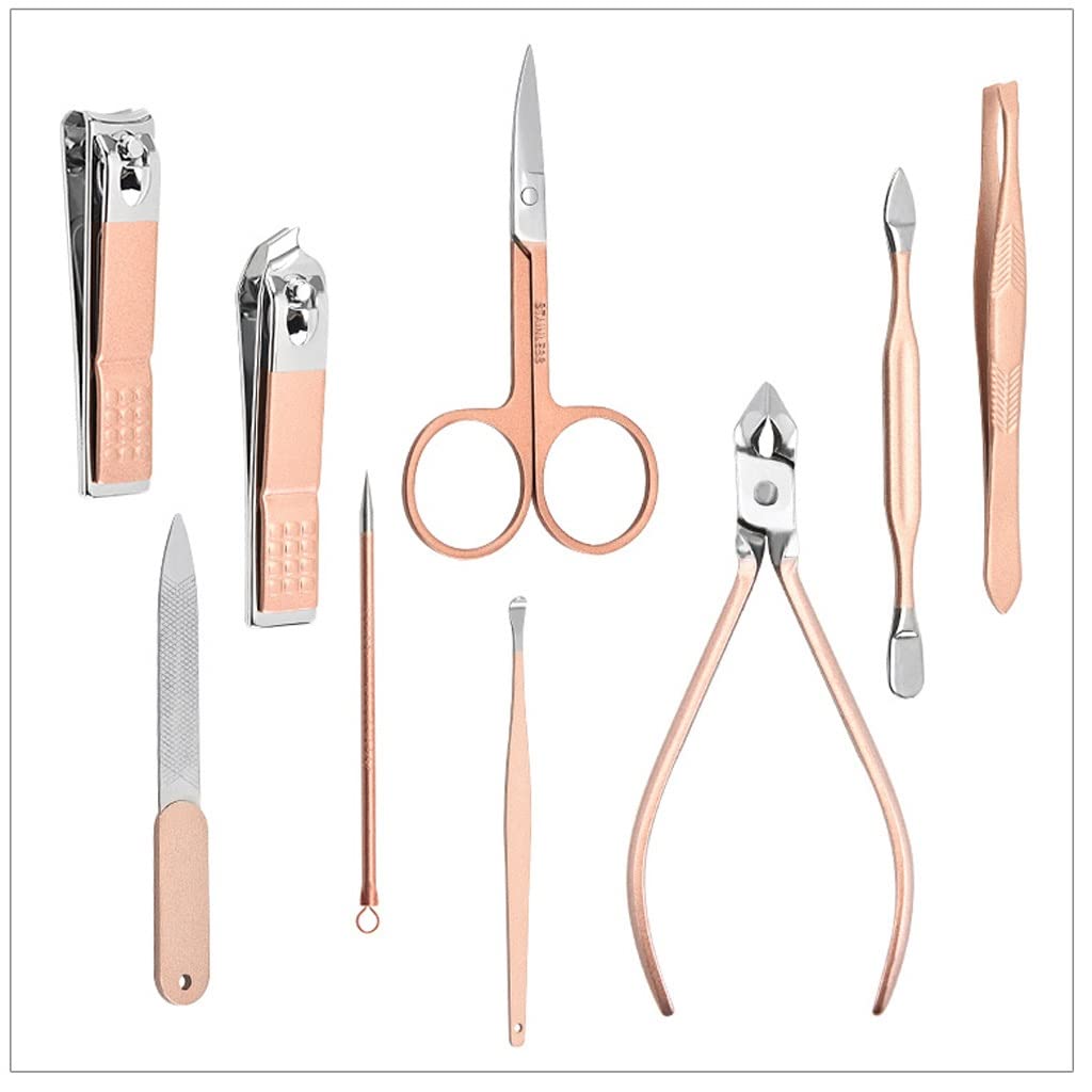 Set de manicura de Viaje de 9 Piezas para el Cuidado Personal, Set de uñas portátil con Lima incorporada para Hombres y Mujeres, cortauñas y Pinzas para el hogar.